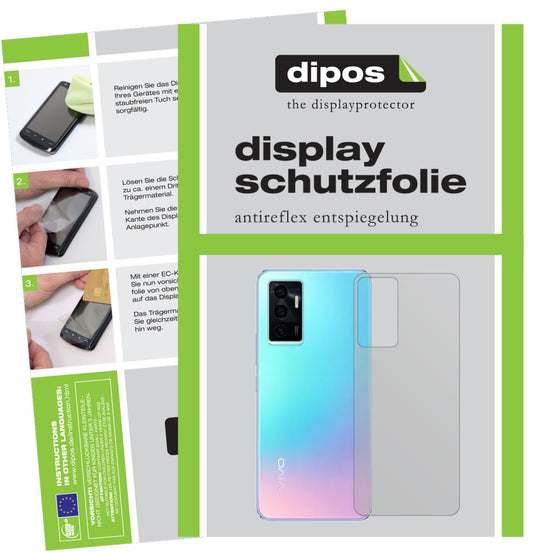 Matte Displayschutzfolie von dipos passend für Vivo V23e 5G Rückseite, präziser Zuschnitt und blasenfrei montiert