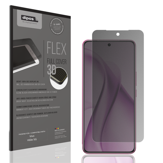 Blickschutzfolie von dipos passend für vivov60e 5g, 100% Displayabdeckung und blasenfreie Montage