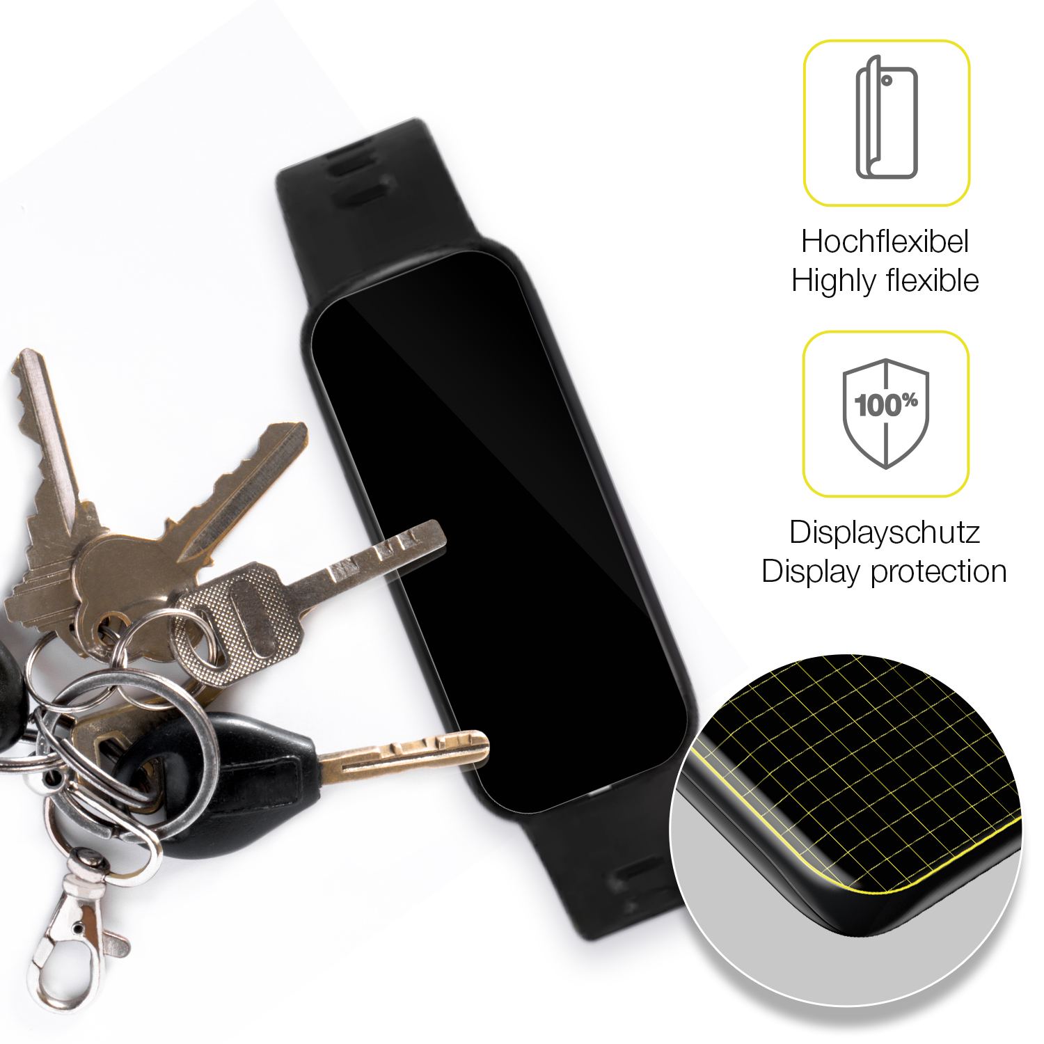 dipos Displayschutz für VivoWatch 6 Aero (HC-C06), transparente Oberfläche, geringe Dicke und perfekte Passform
