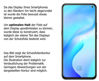 dipos Displayschutz für Vivo X30, mattierte Oberfläche, robuste Festigkeit und perfekte Passform