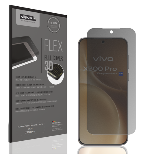 Blickschutzfolie von dipos passend für vivox300 pro, 100% Displayabdeckung und blasenfreie Montage