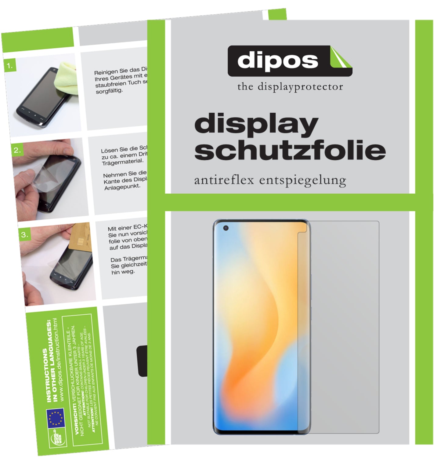 Matte Displayschutzfolie von dipos passend für Vivo X50 Pro, präziser Zuschnitt und blasenfrei montiert