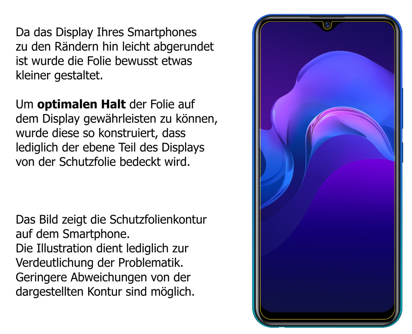 Privatsphäre-Schutz durch Sichtschutz-Folie passend zugeschnitten für Vivo Y11 (2019)