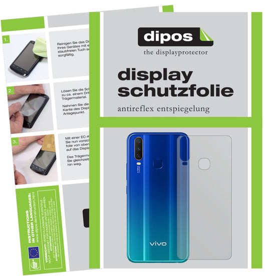1x Schutzfolie matt für Vivo Y12 Rückseite Display-Schutzfolie