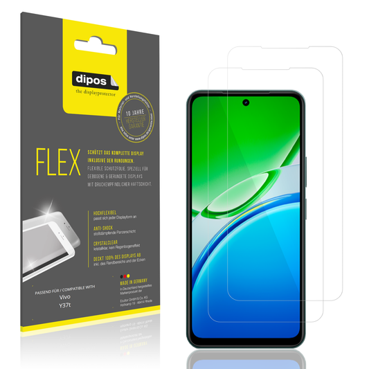 Klare Displayschutzfolie von dipos passend für vivoy37t, 100% Displayabdeckung und blasenfreie Montage