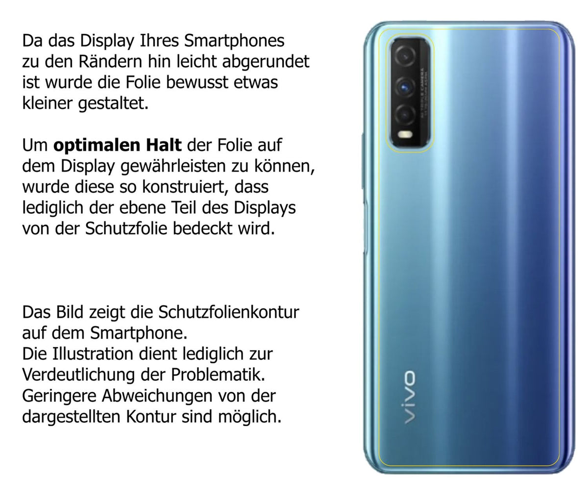 Dünne und klare Folie passend zugeschnitten für vivo Y50t Rückseite