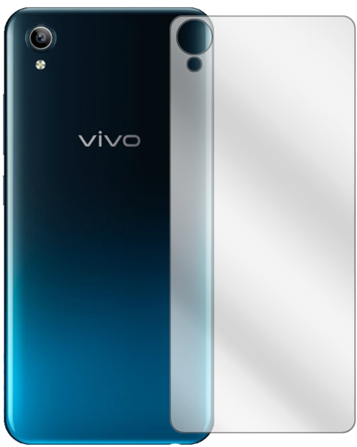 VivoY91C (2020) Rückseite mit aufgebrachter dipos Displayschutzfolie, glasklare Darstellung ohne Einschränkungen