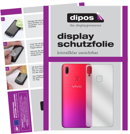 5x Schutzfolie klar für Vivo Y91 C Rückseite Display-Schutzfolie