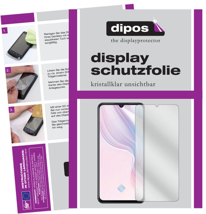 Klare Displayschutzfolie von dipos passend für Vivo Z1x, präziser Zuschnitt und blasenfrei montiert