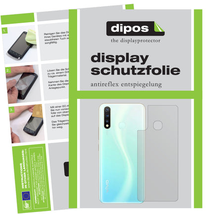 Matte Displayschutzfolie von dipos passend für Vivo U3 Rückseite, präziser Zuschnitt und blasenfrei montiert