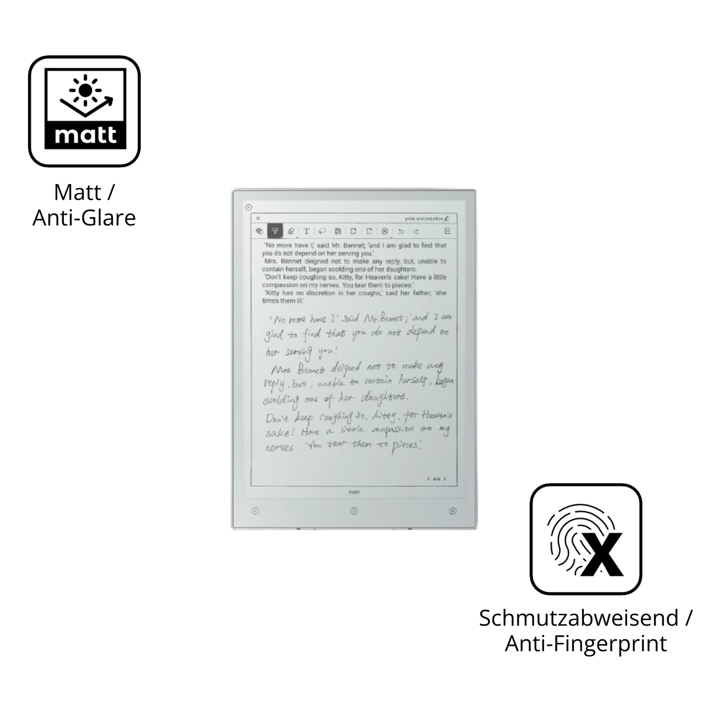 Dünne und entspiegelnde Folie passend zugeschnitten für Viwoods AiPaper Mini 8.2 Zoll