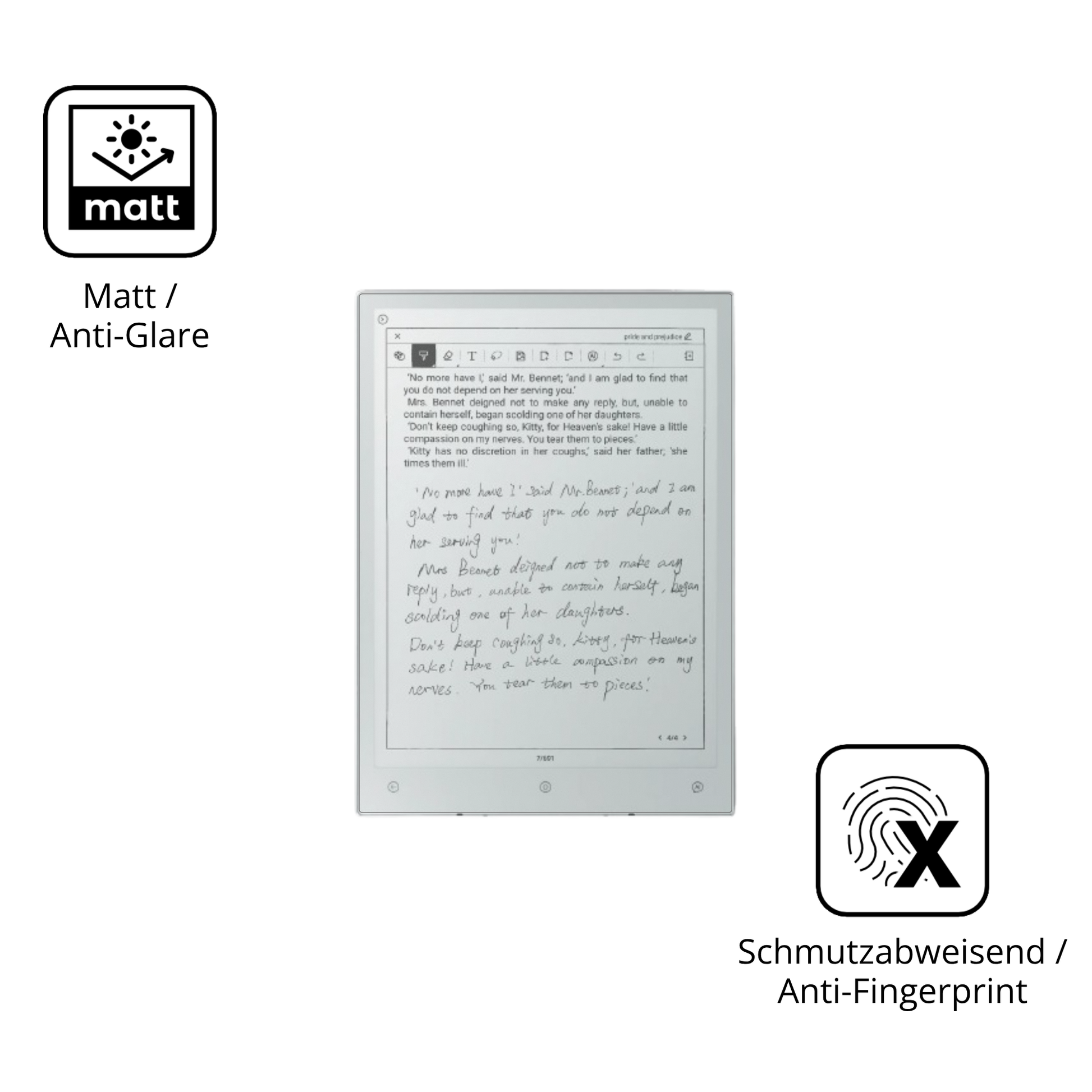 Dünne und entspiegelnde Folie passend zugeschnitten für Viwoods AiPaper Mini 8.2 Zoll