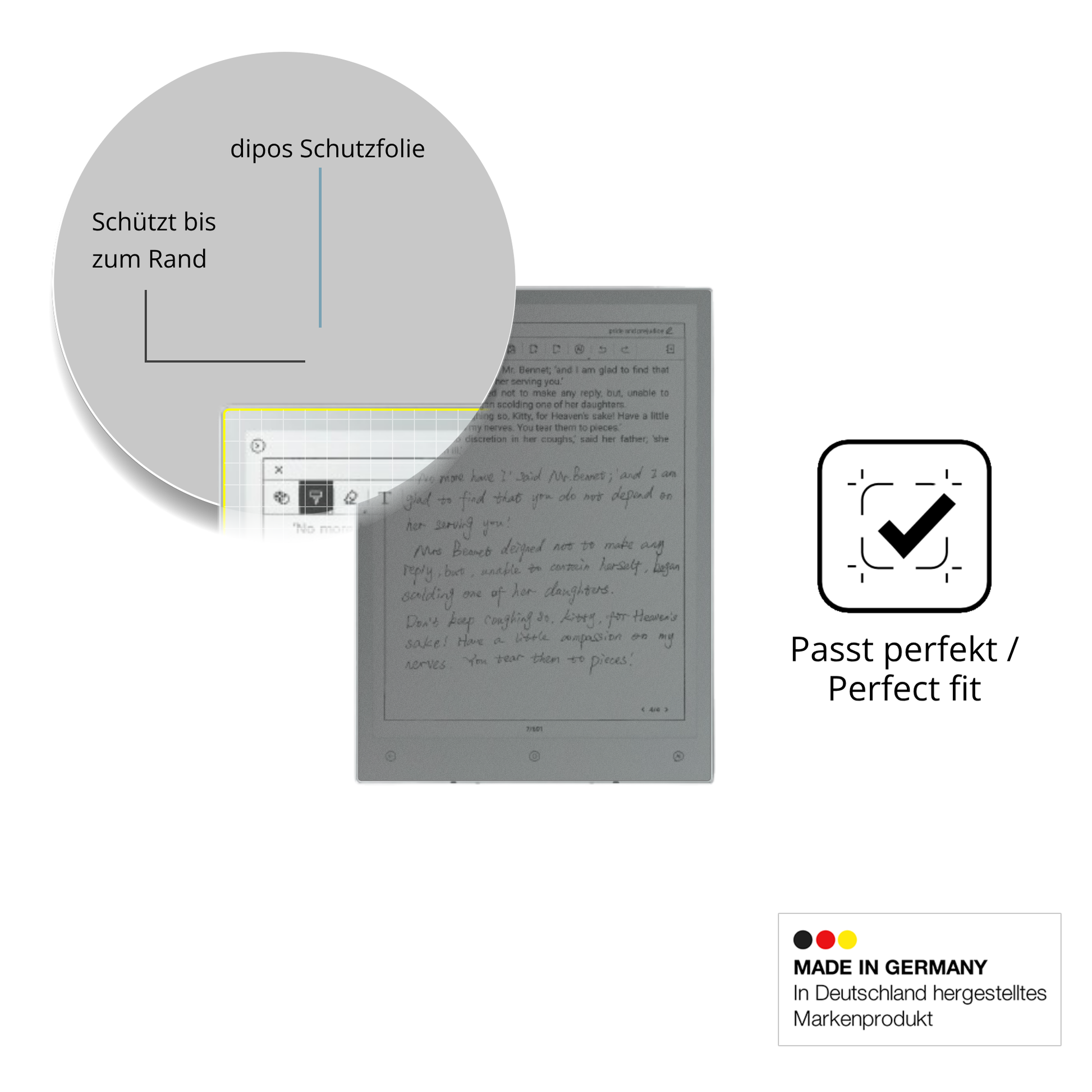 Schutz gegen Kratzer auf dem Viwoods AiPaper Mini 8.2 Zoll Glas durch Schlüssel oder Ähnliches