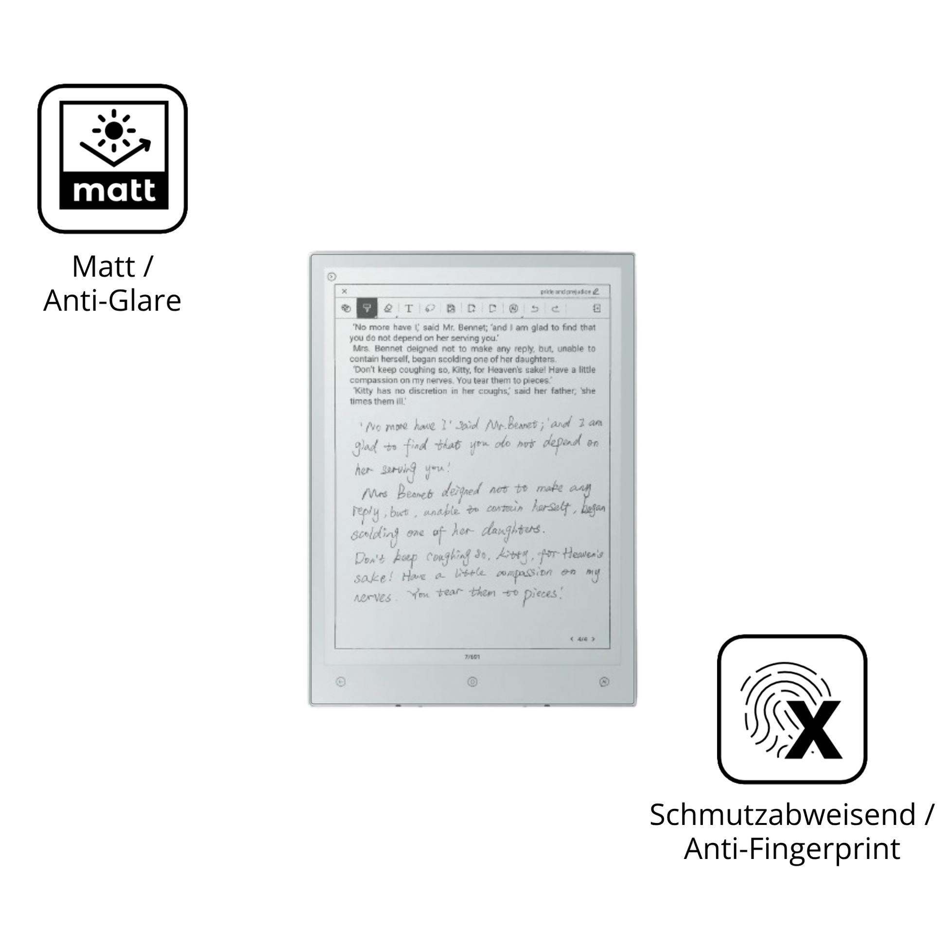 9H Hartbeschichtete, flexible Folie passend zugeschnitten für Viwoods AiPaper Mini 8.2 Zoll
