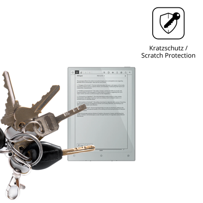 Schutz gegen Kratzer auf dem Viwoods AiPaper Reader Glas durch Schlüssel oder Ähnliches