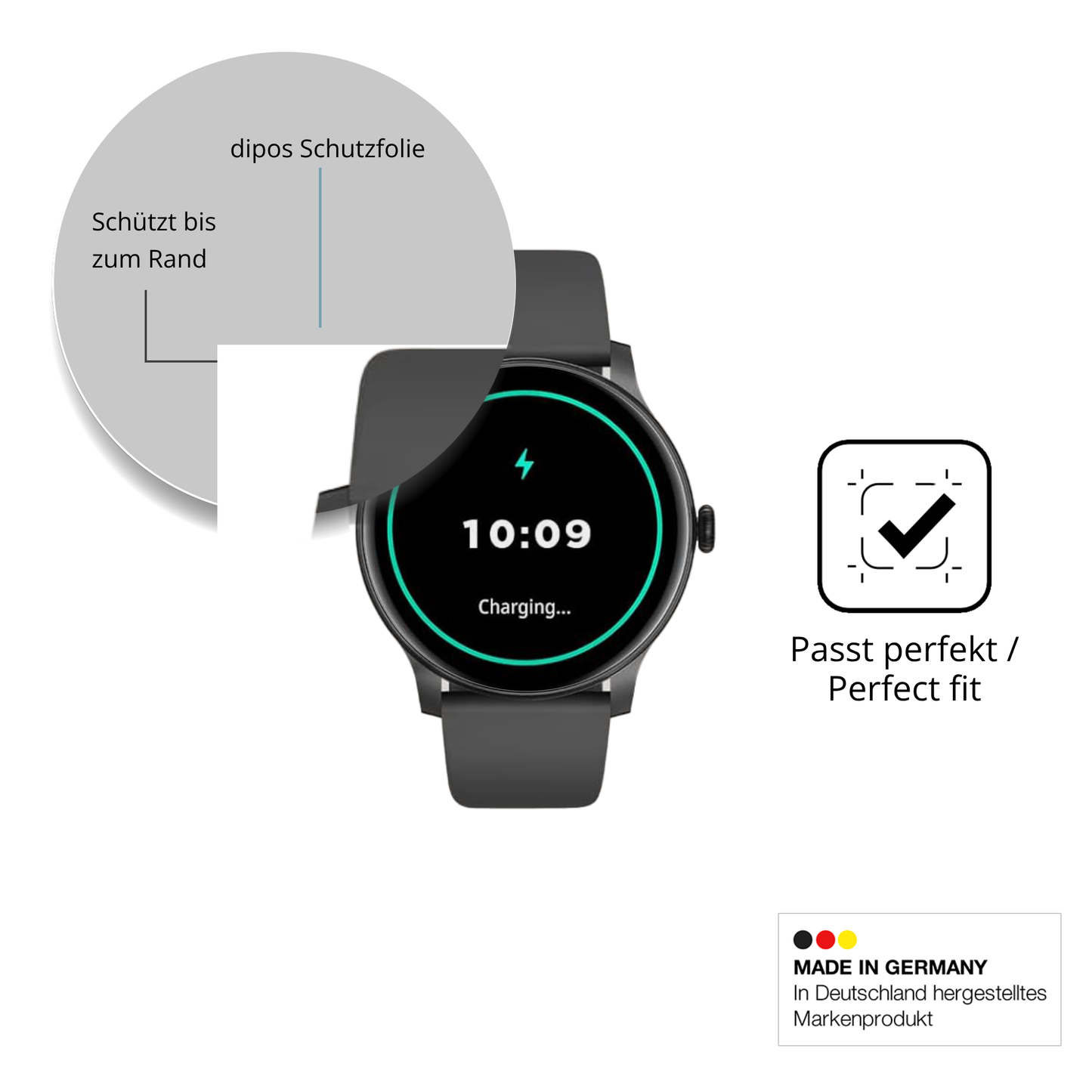 Schutzfolie mit optimaler Passform, zur Verwendung mit Hüllen geeignet
