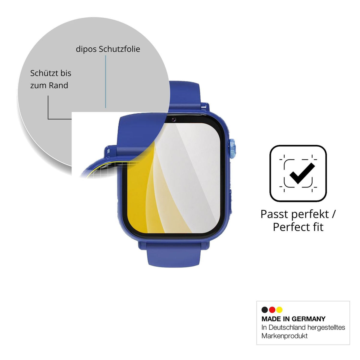 Schutzfolie mit optimaler Passform, zur Verwendung mit Hüllen geeignet