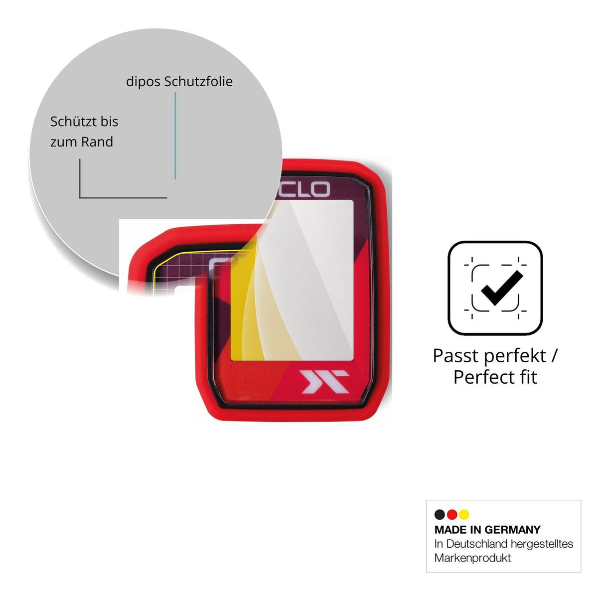 Schutzfolie mit optimaler Passform, zur Verwendung mit Hüllen geeignet