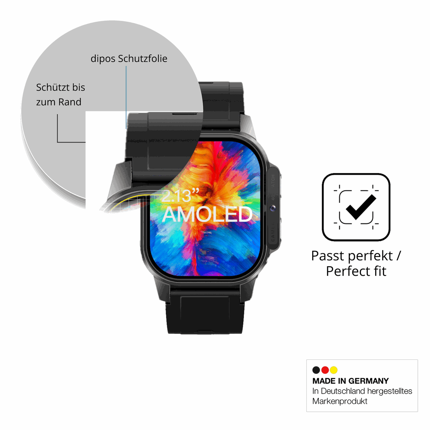 Schutzfolie mit optimaler Passform, zur Verwendung mit Hüllen geeignet