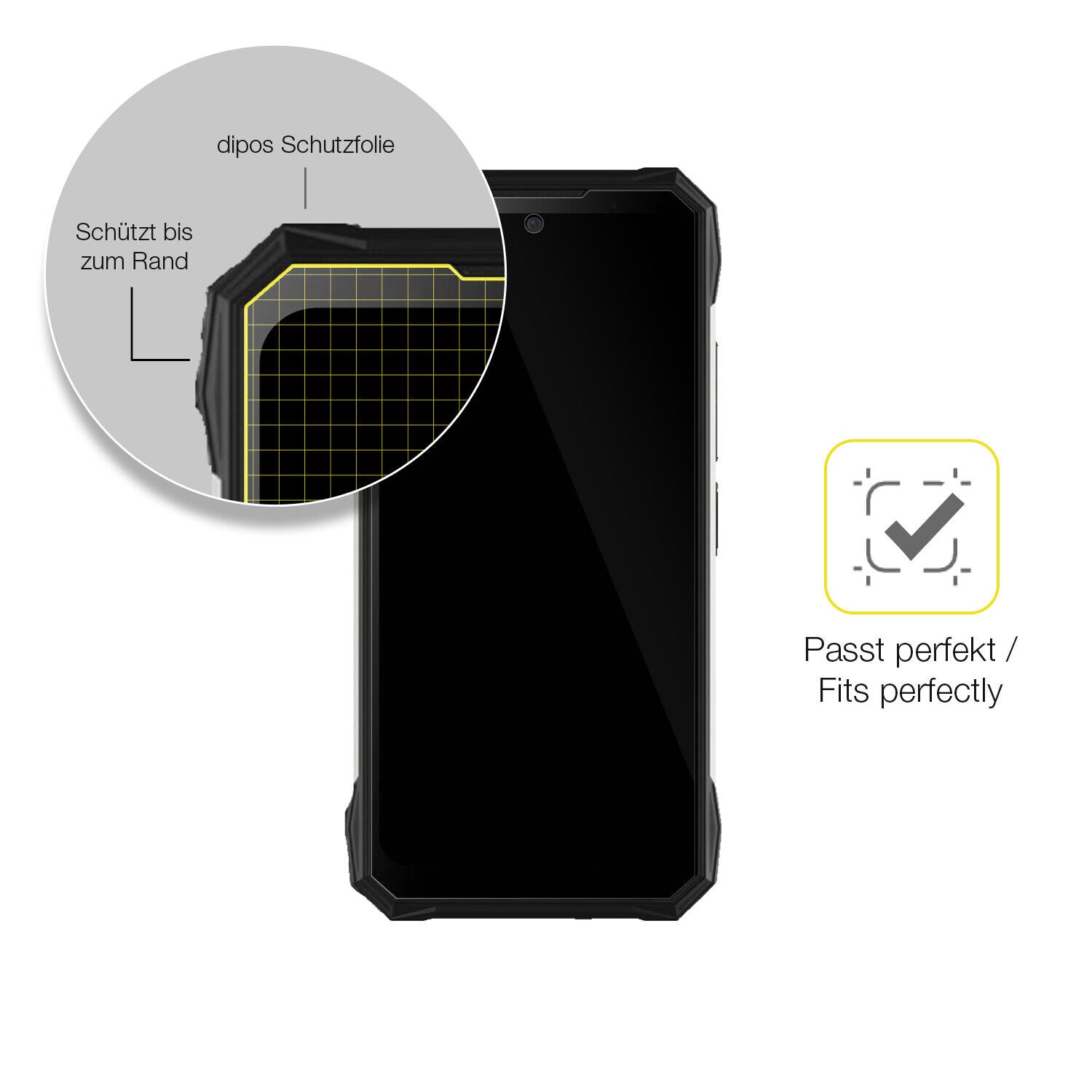 Schutzfolie mit optimaler Passform, zur Verwendung mit Hüllen geeignet