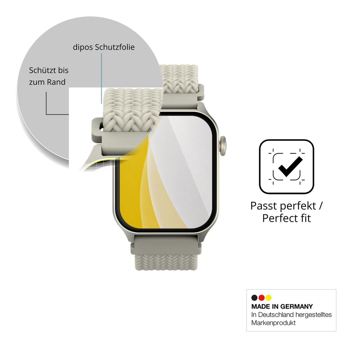 Schutzfolie mit optimaler Passform, zur Verwendung mit Hüllen geeignet
