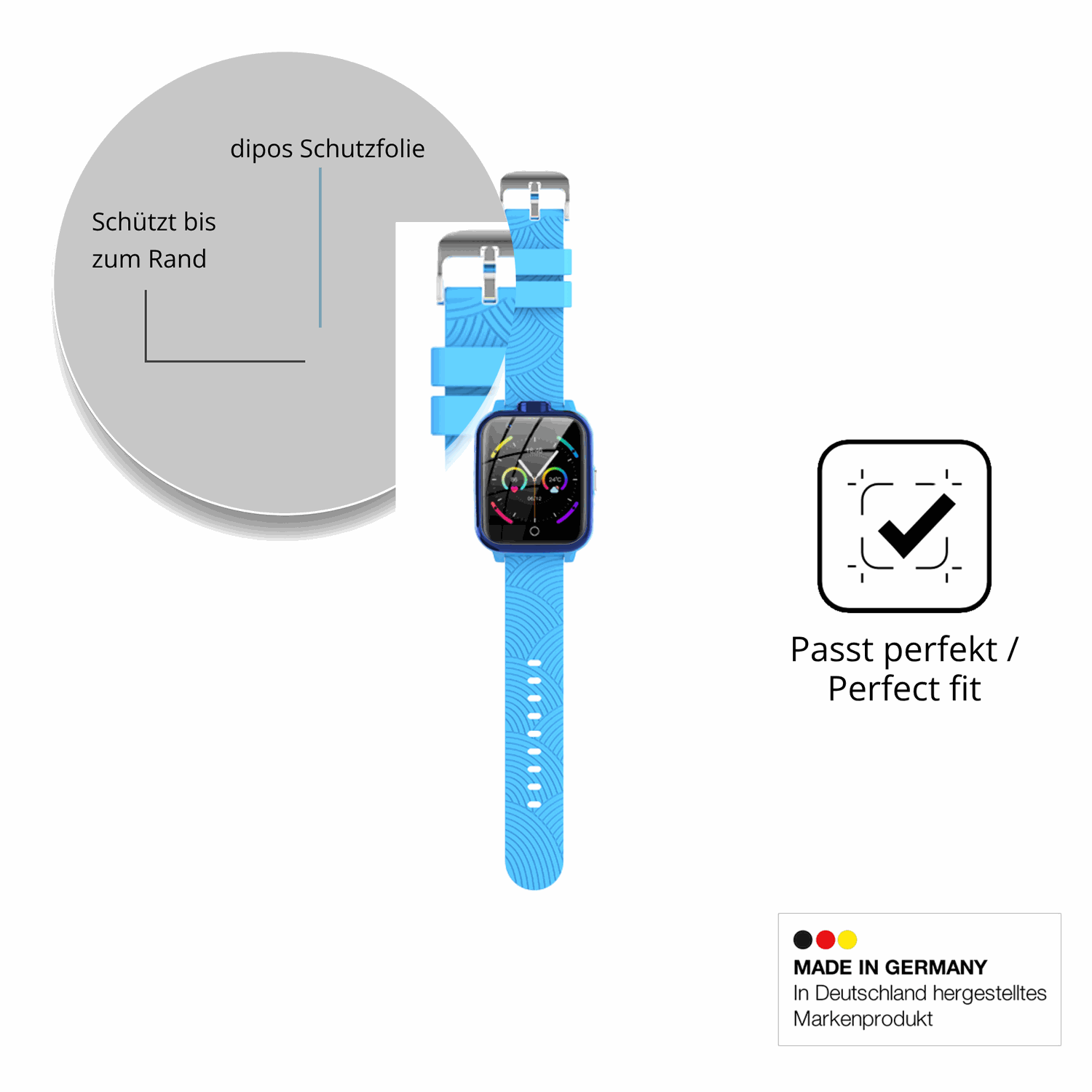 Schutzfolie mit optimaler Passform, zur Verwendung mit Hüllen geeignet