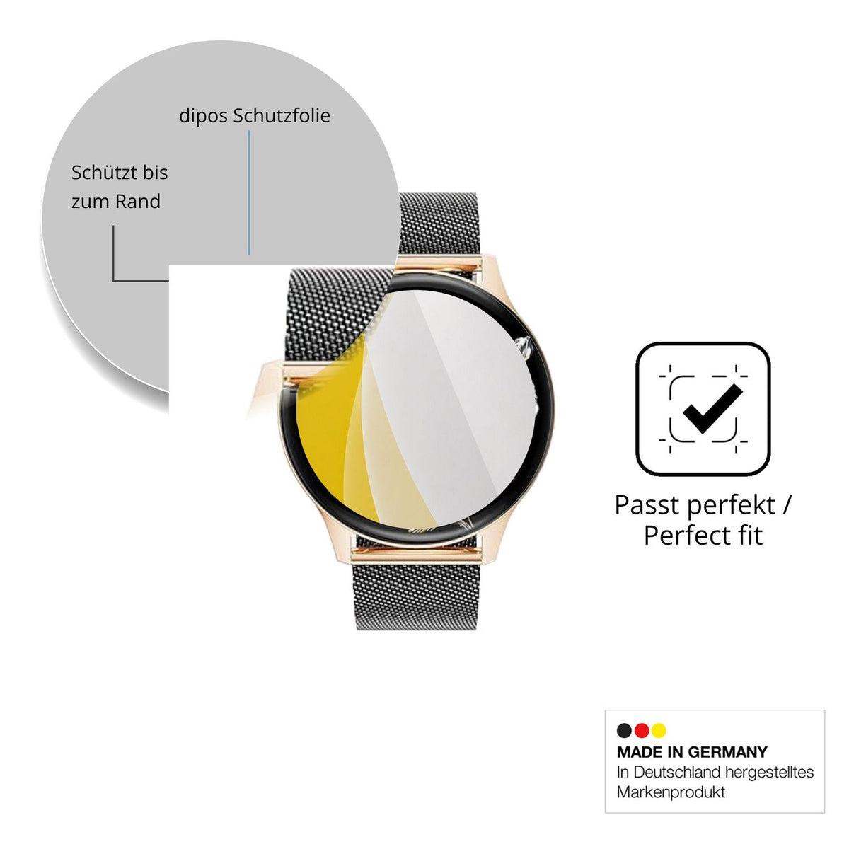 Schutzfolie mit optimaler Passform, zur Verwendung mit Hüllen geeignet