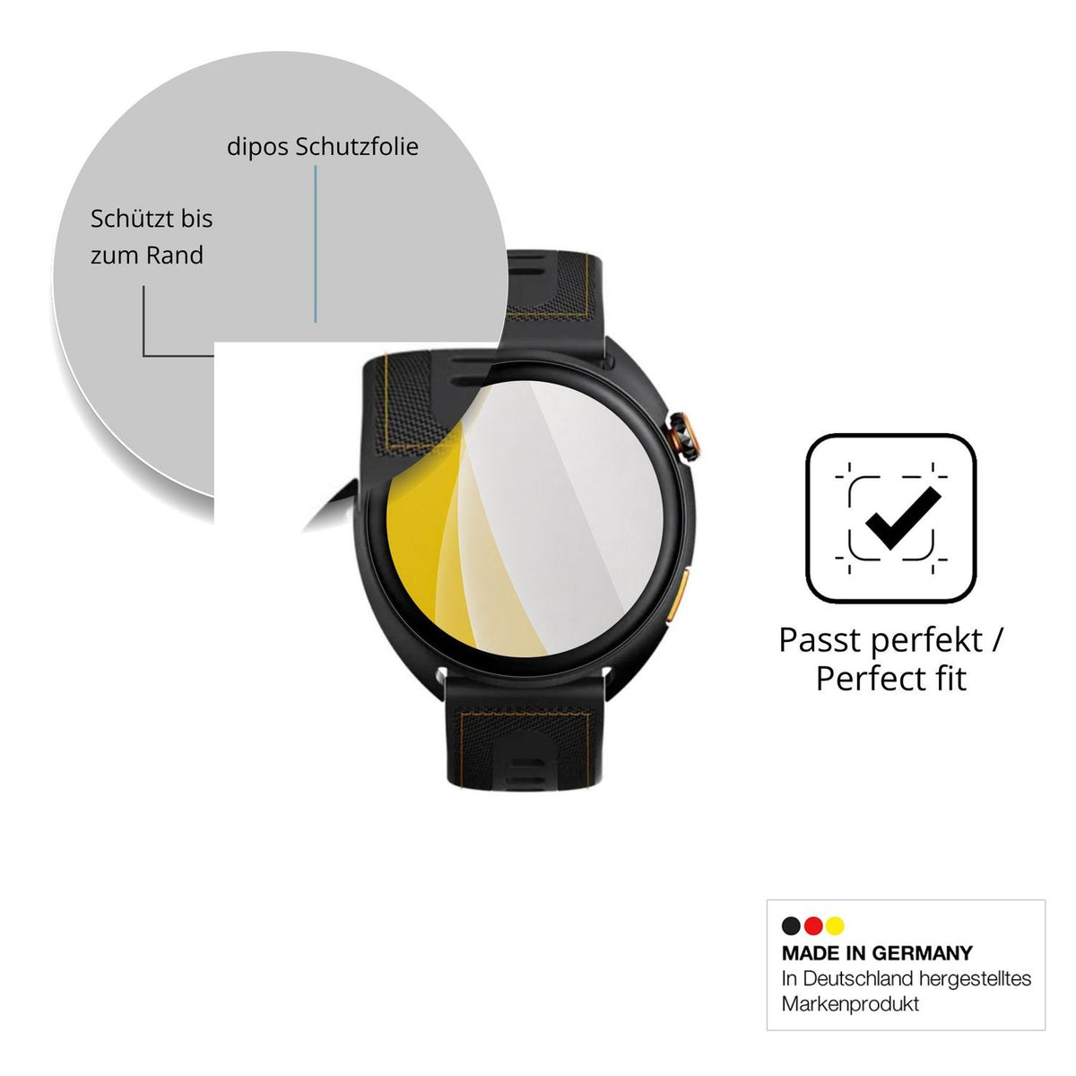 Schutzfolie mit optimaler Passform, zur Verwendung mit Hüllen geeignet