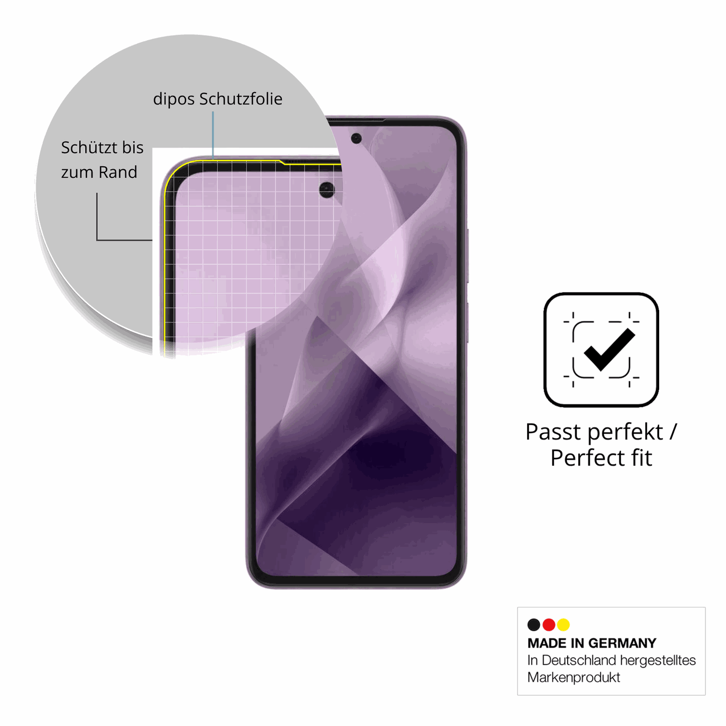 Schutzfolie mit optimaler Passform, zur Verwendung mit Hüllen geeignet