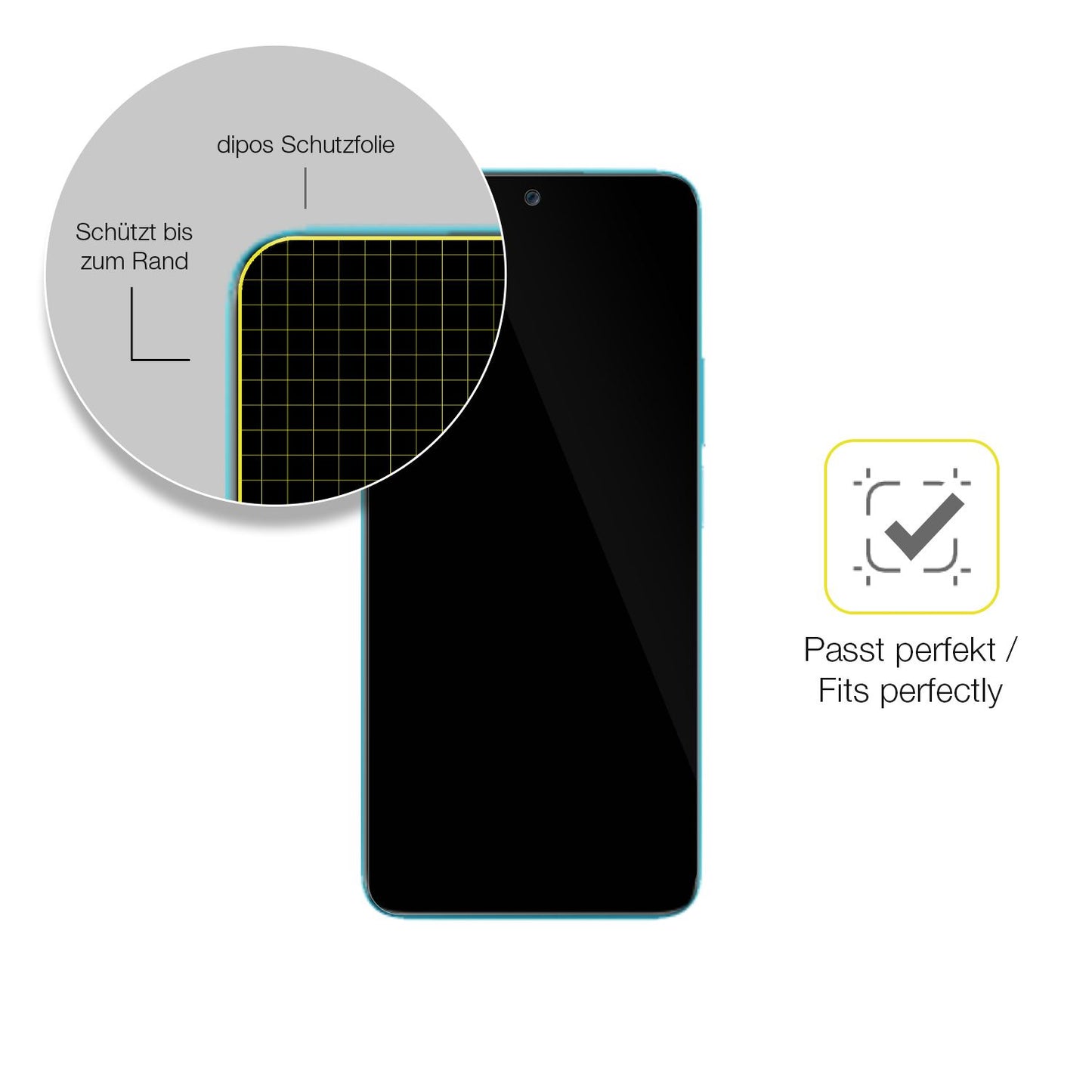 Schutzfolie mit optimaler Passform, zur Verwendung mit Hüllen geeignet