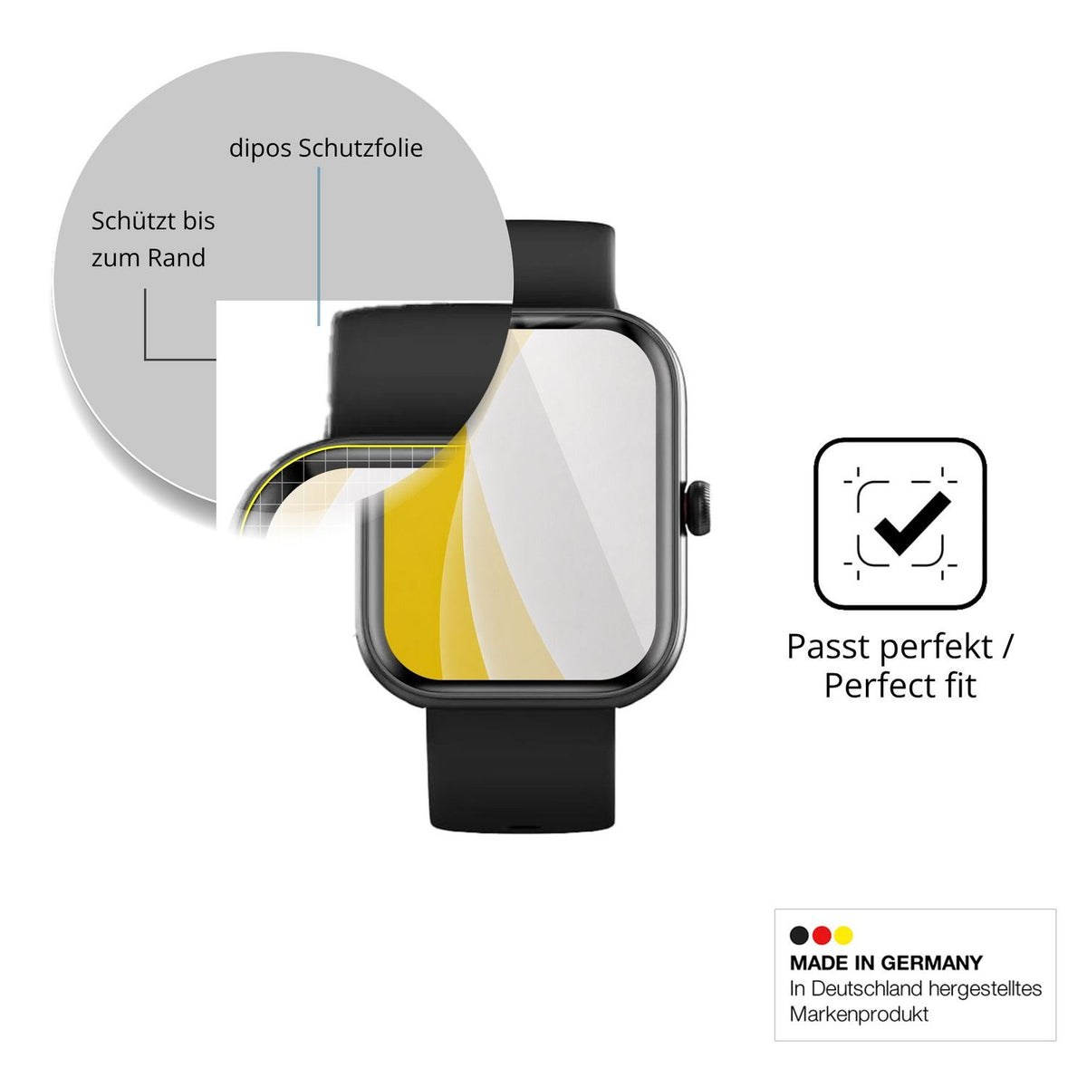 Schutzfolie mit optimaler Passform, zur Verwendung mit Hüllen geeignet