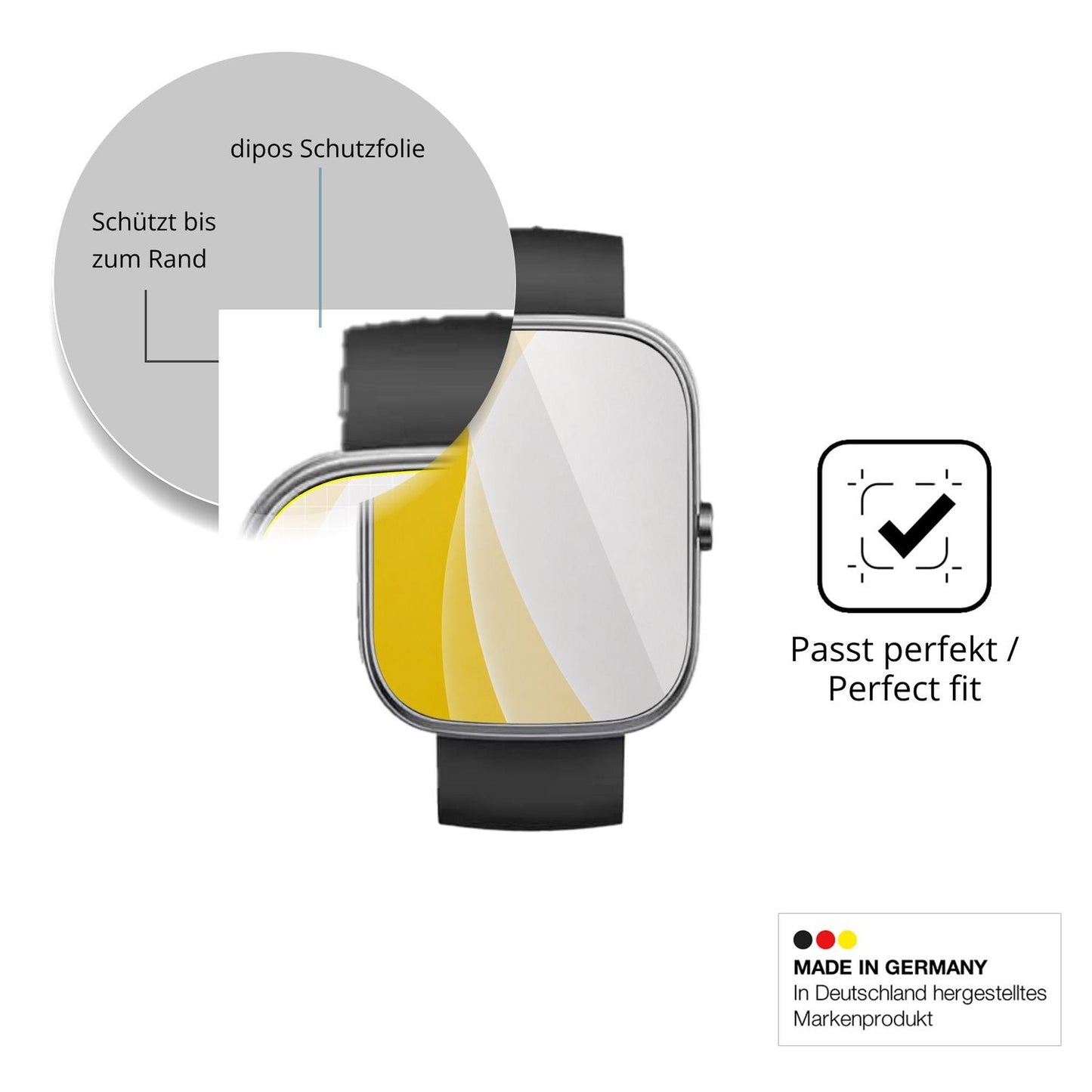 Schutzfolie mit optimaler Passform, zur Verwendung mit Hüllen geeignet