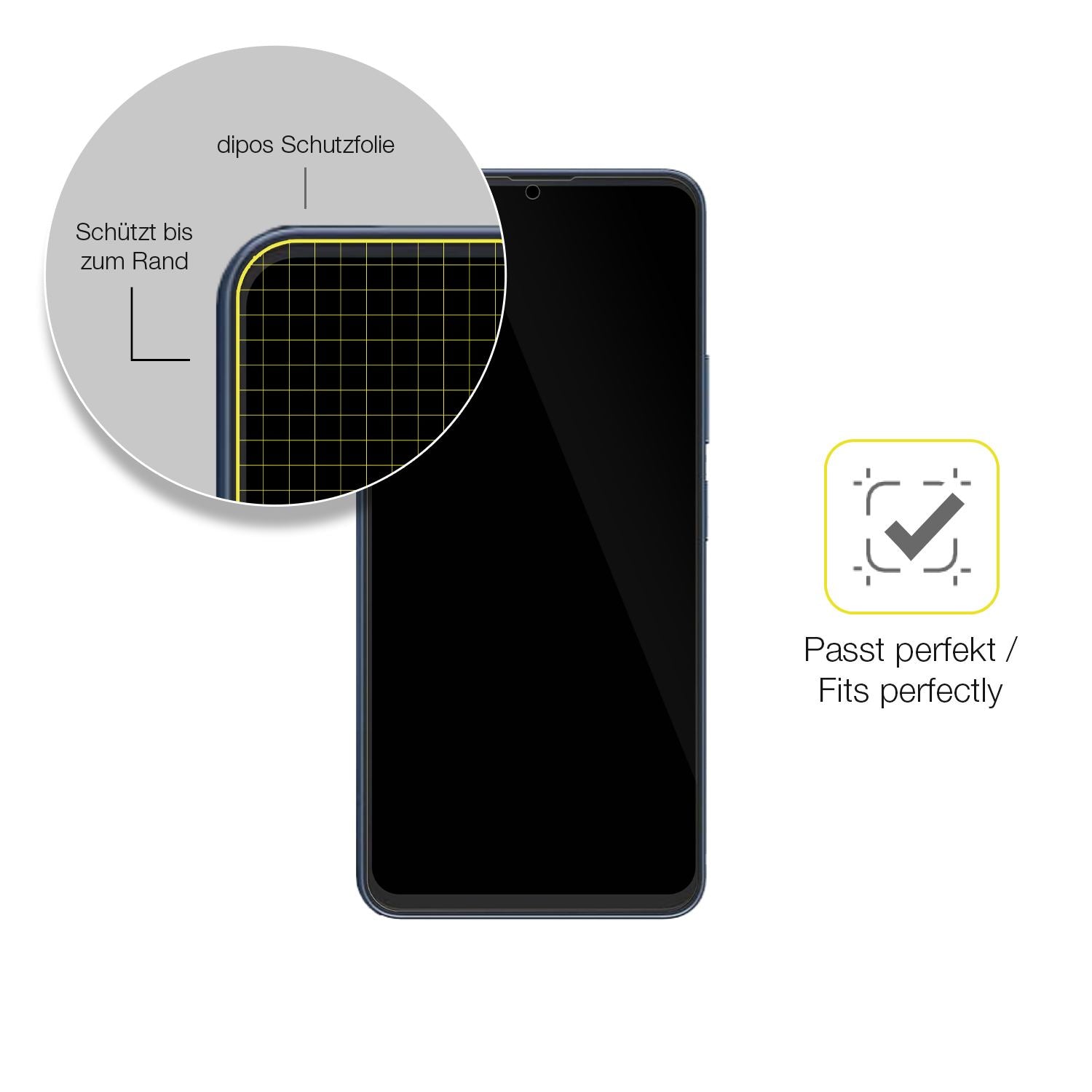 Schutzfolie mit optimaler Passform, zur Verwendung mit Hüllen geeignet