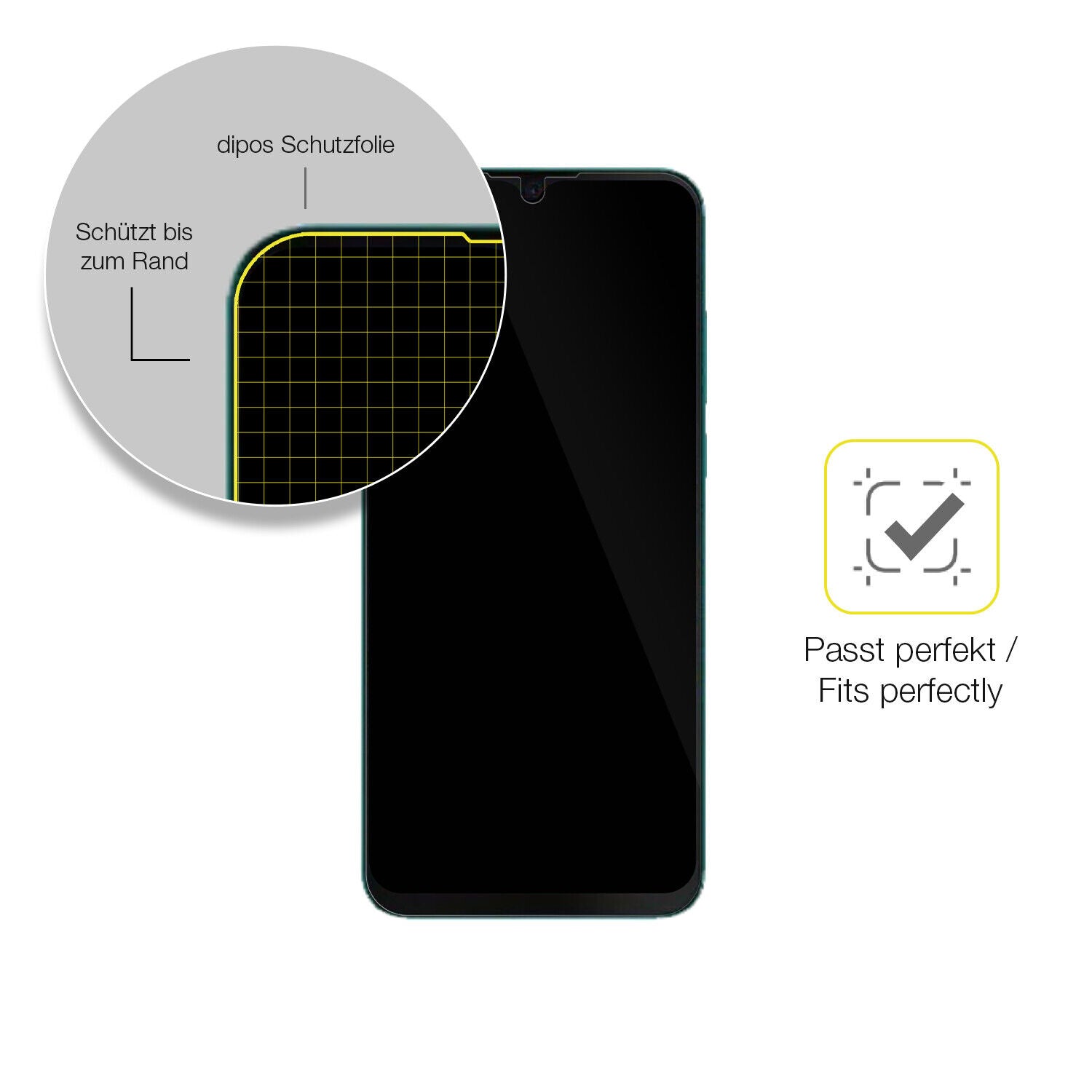 Schutzfolie mit optimaler Passform, zur Verwendung mit Hüllen geeignet