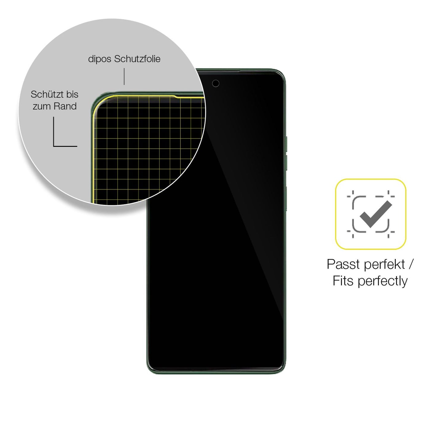 Schutzfolie mit optimaler Passform, zur Verwendung mit Hüllen geeignet