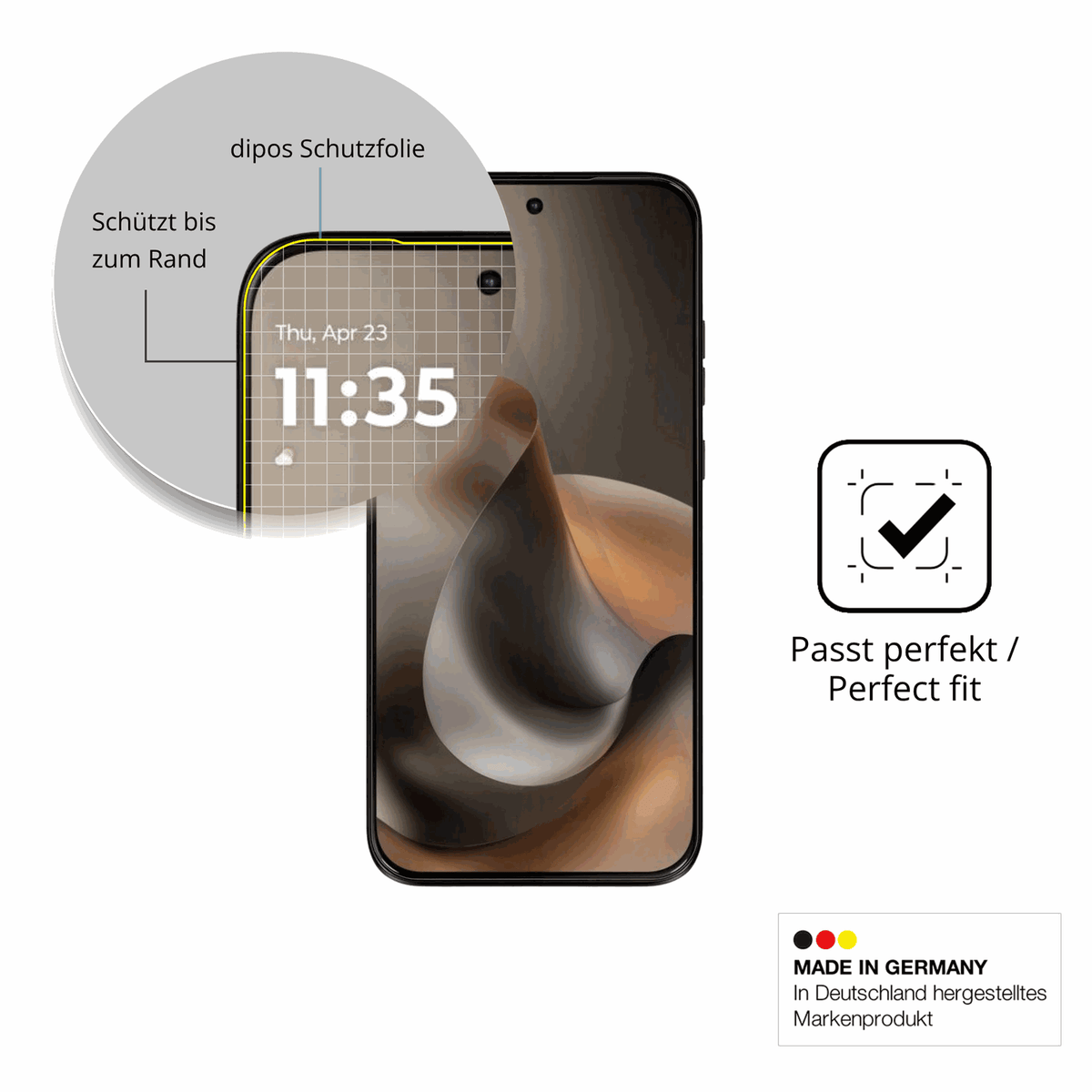 Schutzfolie mit optimaler Passform, zur Verwendung mit H�llen geeignet