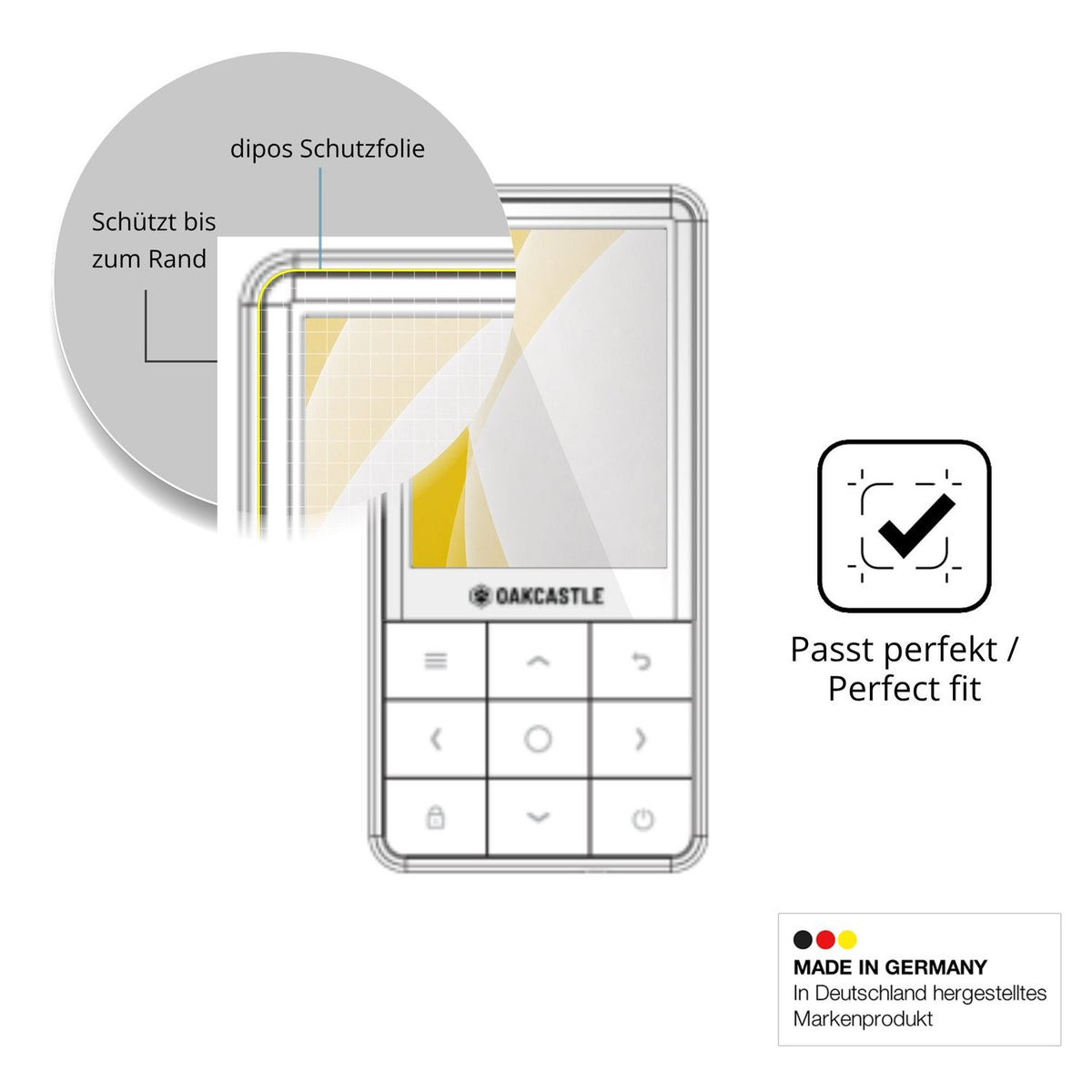 Schutzfolie mit optimaler Passform, zur Verwendung mit Hüllen geeignet