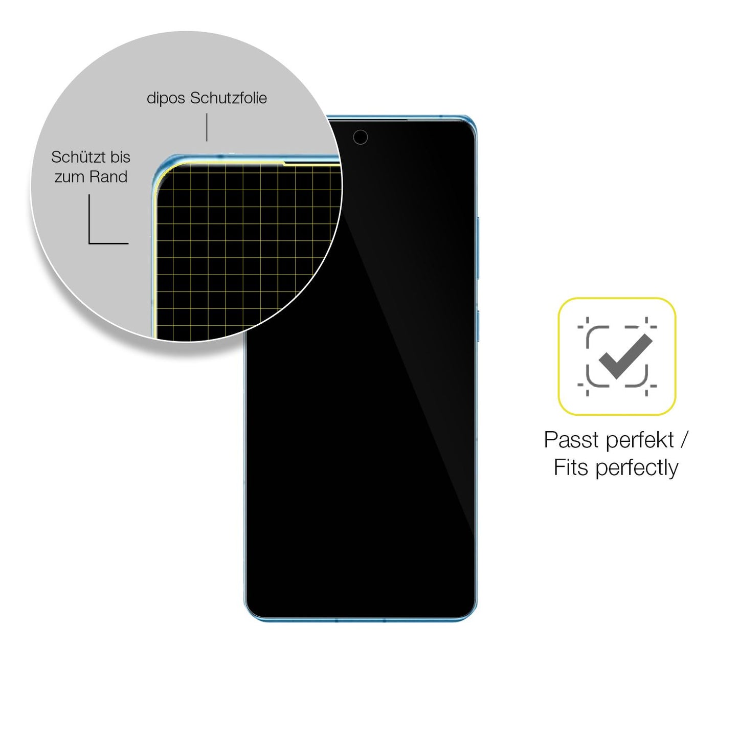 Schutzfolie mit optimaler Passform, zur Verwendung mit Hüllen geeignet