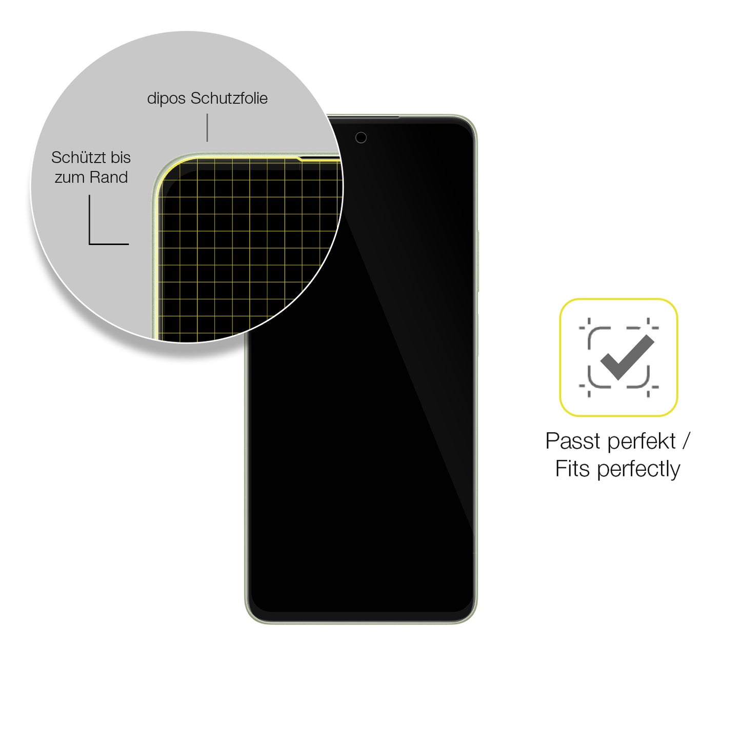 Schutzfolie mit optimaler Passform, zur Verwendung mit Hüllen geeignet
