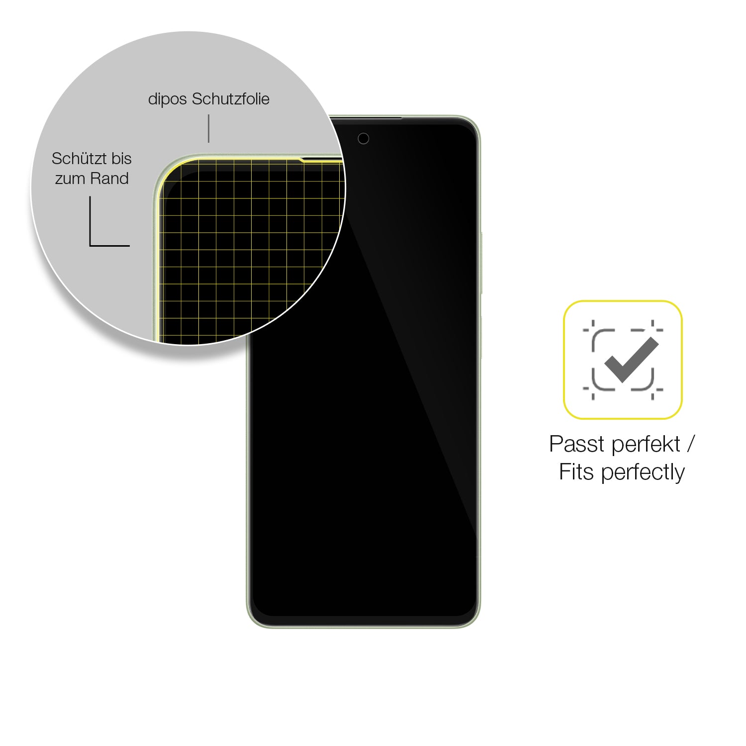 Schutzfolie mit optimaler Passform, zur Verwendung mit Hüllen geeignet