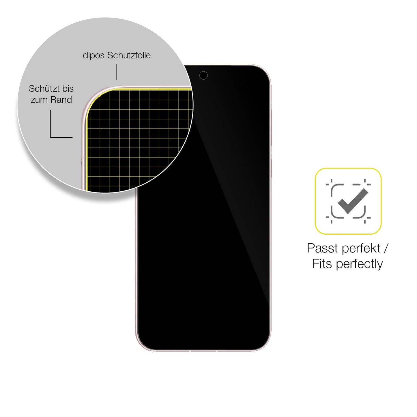 Schutzfolie mit optimaler Passform, zur Verwendung mit Hüllen geeignet