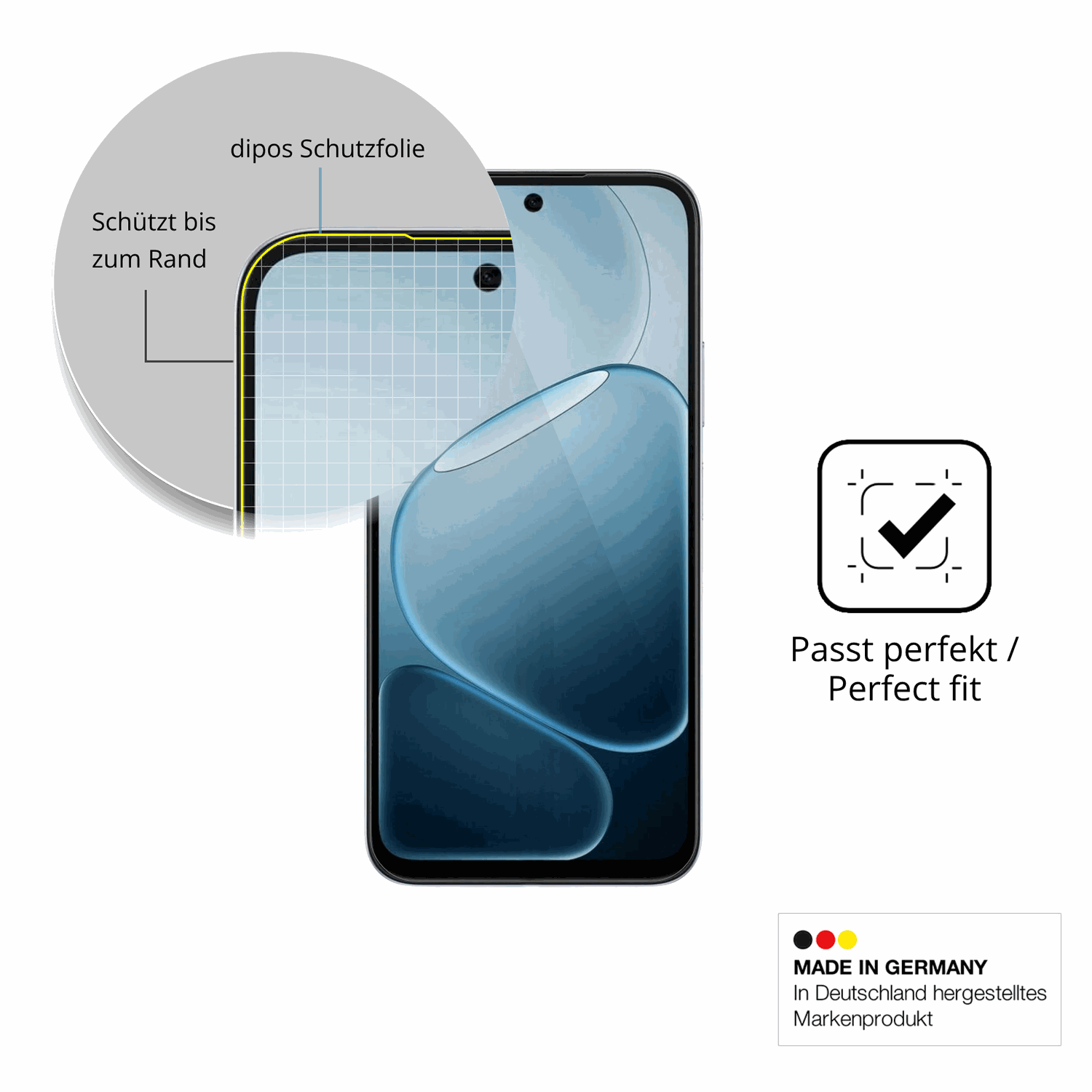 Schutzfolie mit optimaler Passform, zur Verwendung mit H�llen geeignet