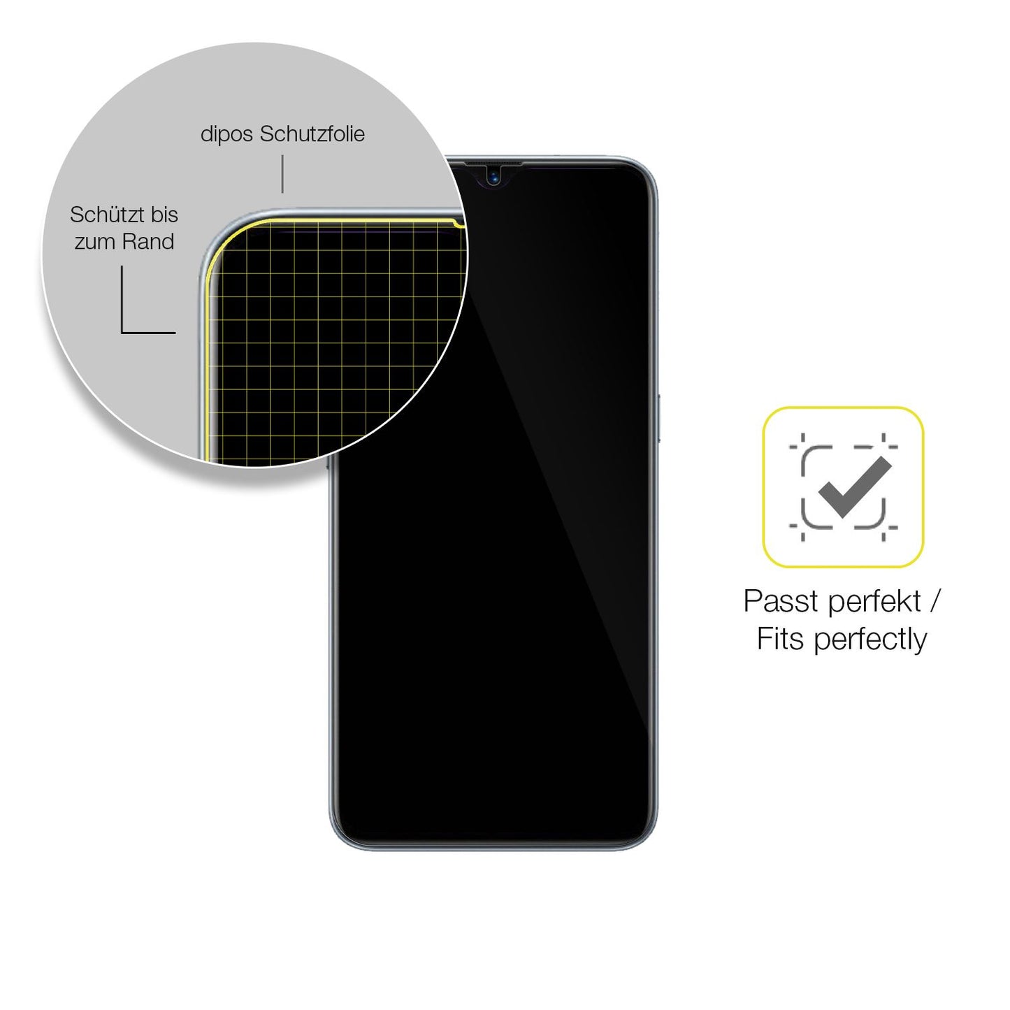 Schutzfolie mit optimaler Passform, zur Verwendung mit Hüllen geeignet