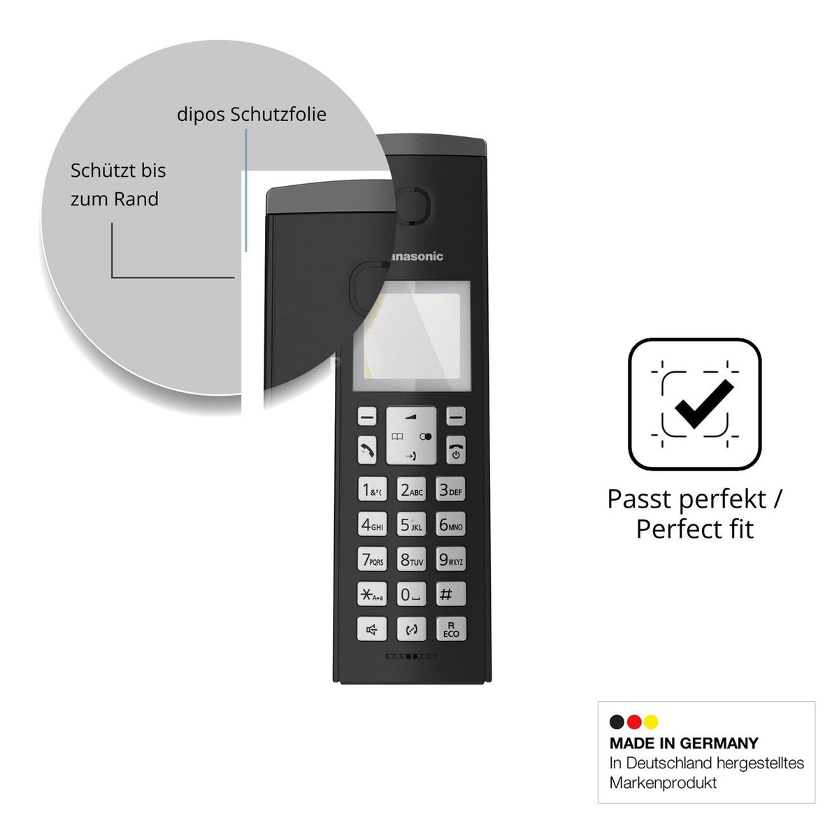 Schutzfolie mit optimaler Passform, zur Verwendung mit Hüllen geeignet