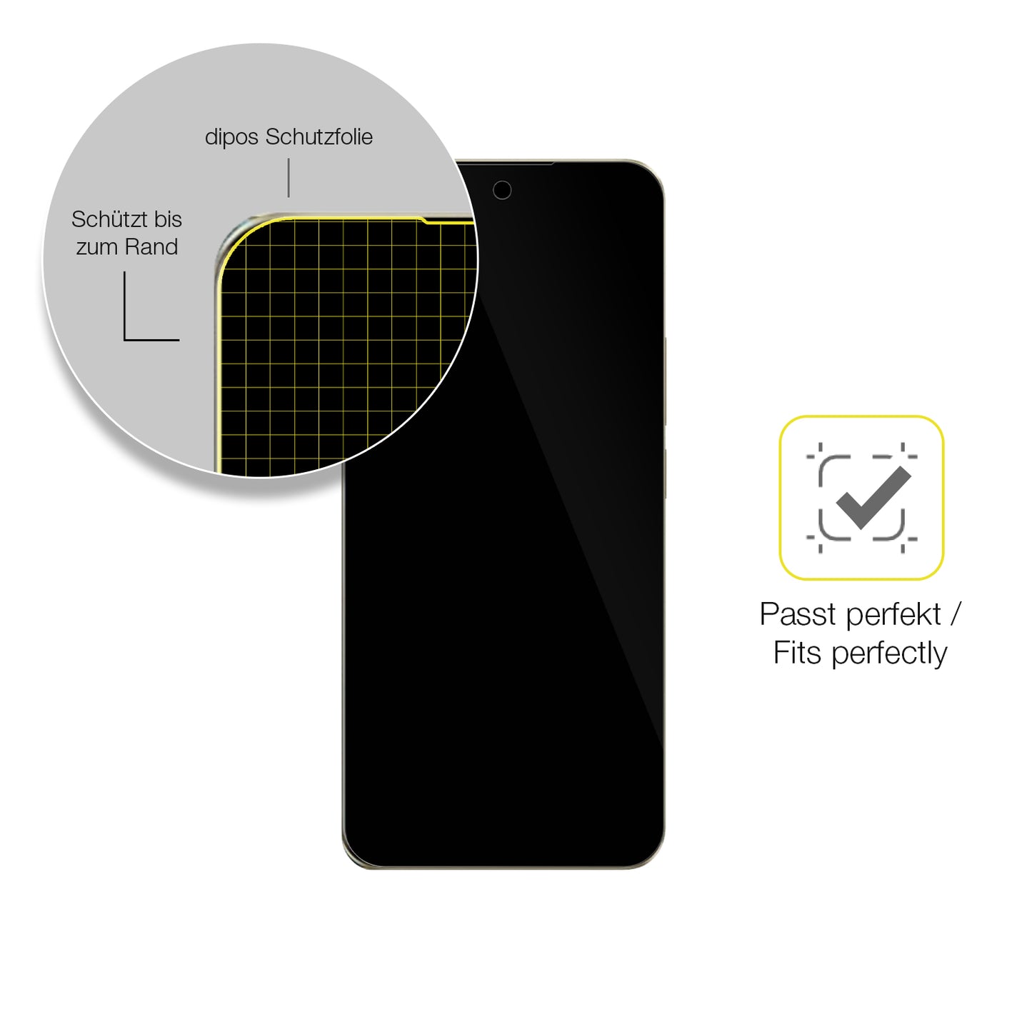 Schutzfolie mit optimaler Passform, zur Verwendung mit Hüllen geeignet