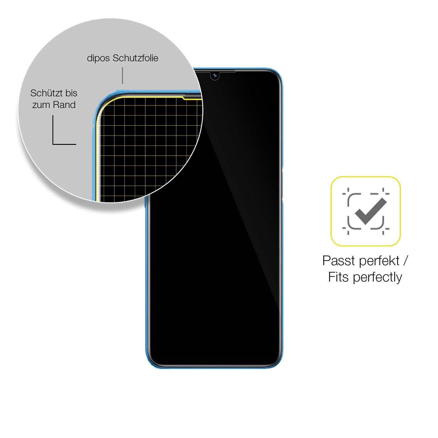 Schutzfolie mit optimaler Passform, zur Verwendung mit Hüllen geeignet