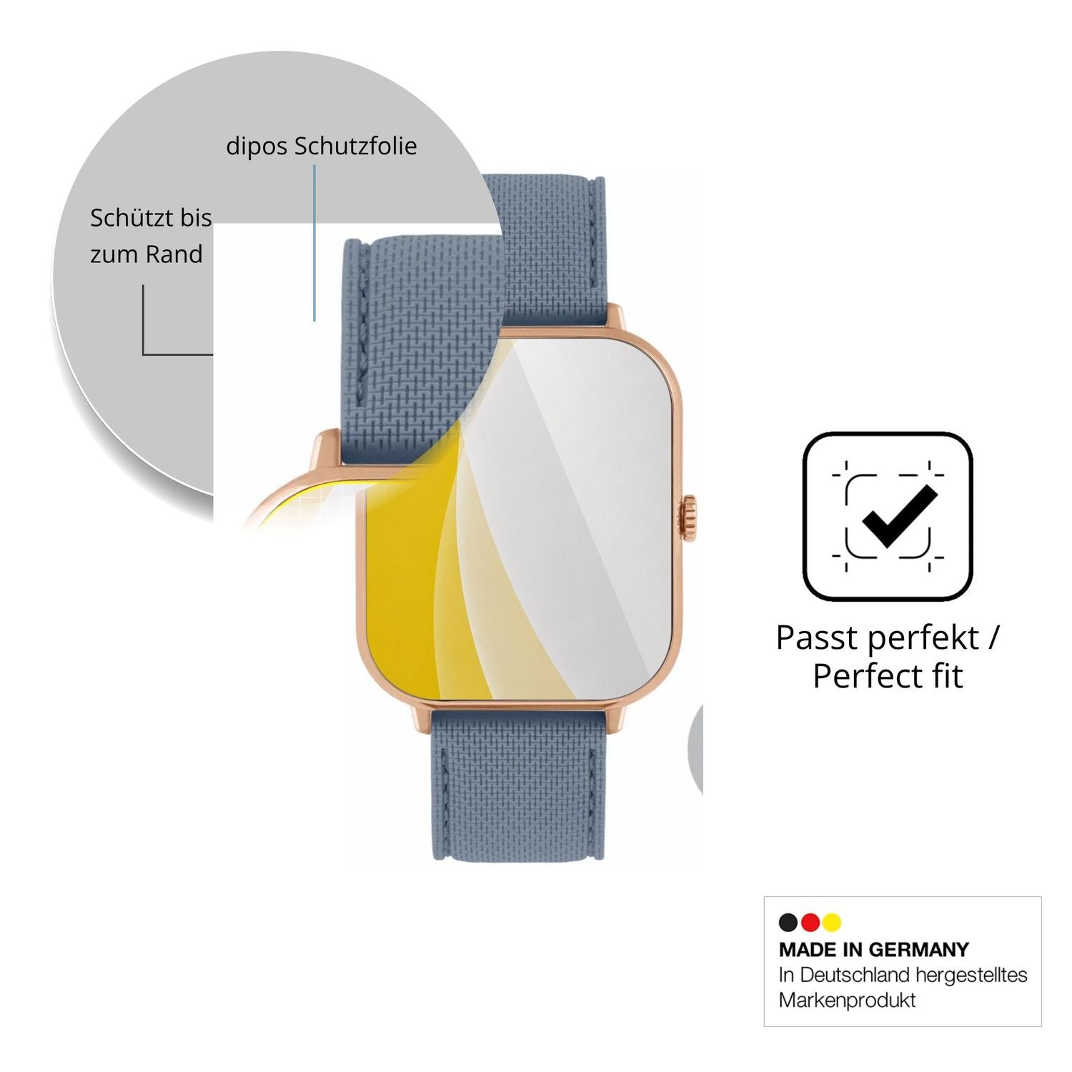 Schutzfolie mit optimaler Passform, zur Verwendung mit Hüllen geeignet
