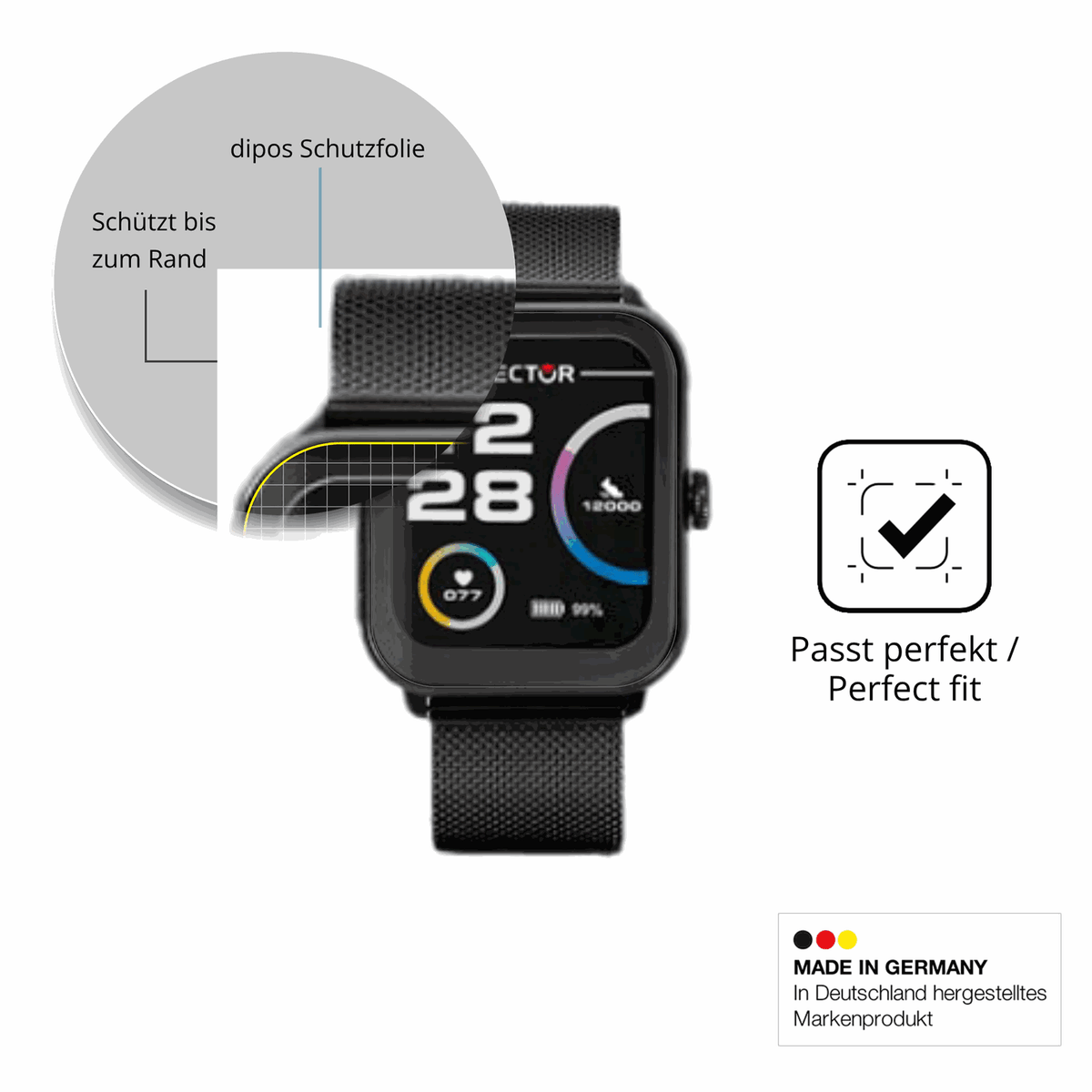 Schutzfolie mit optimaler Passform, zur Verwendung mit H�llen geeignet