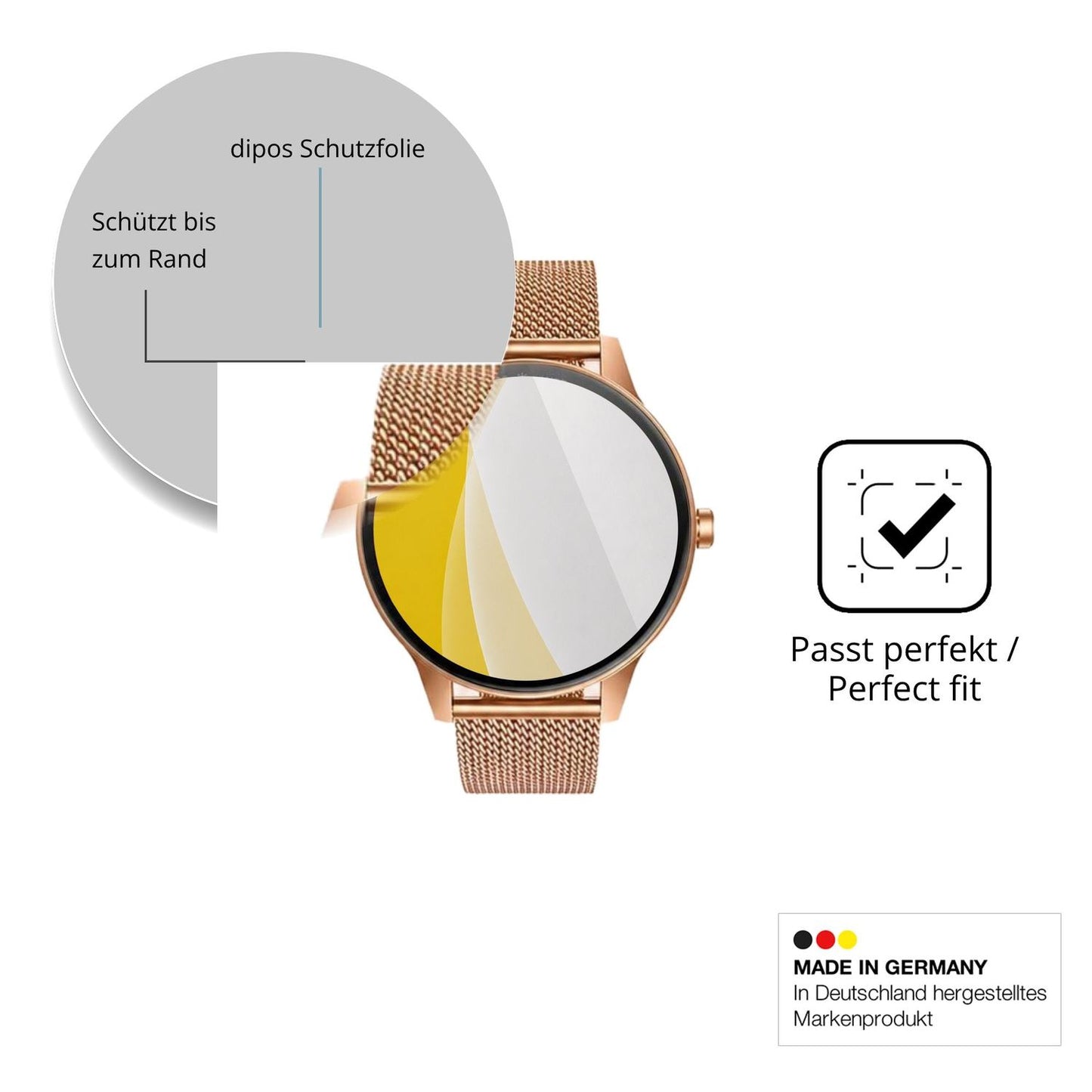 Schutzfolie mit optimaler Passform, zur Verwendung mit Hüllen geeignet