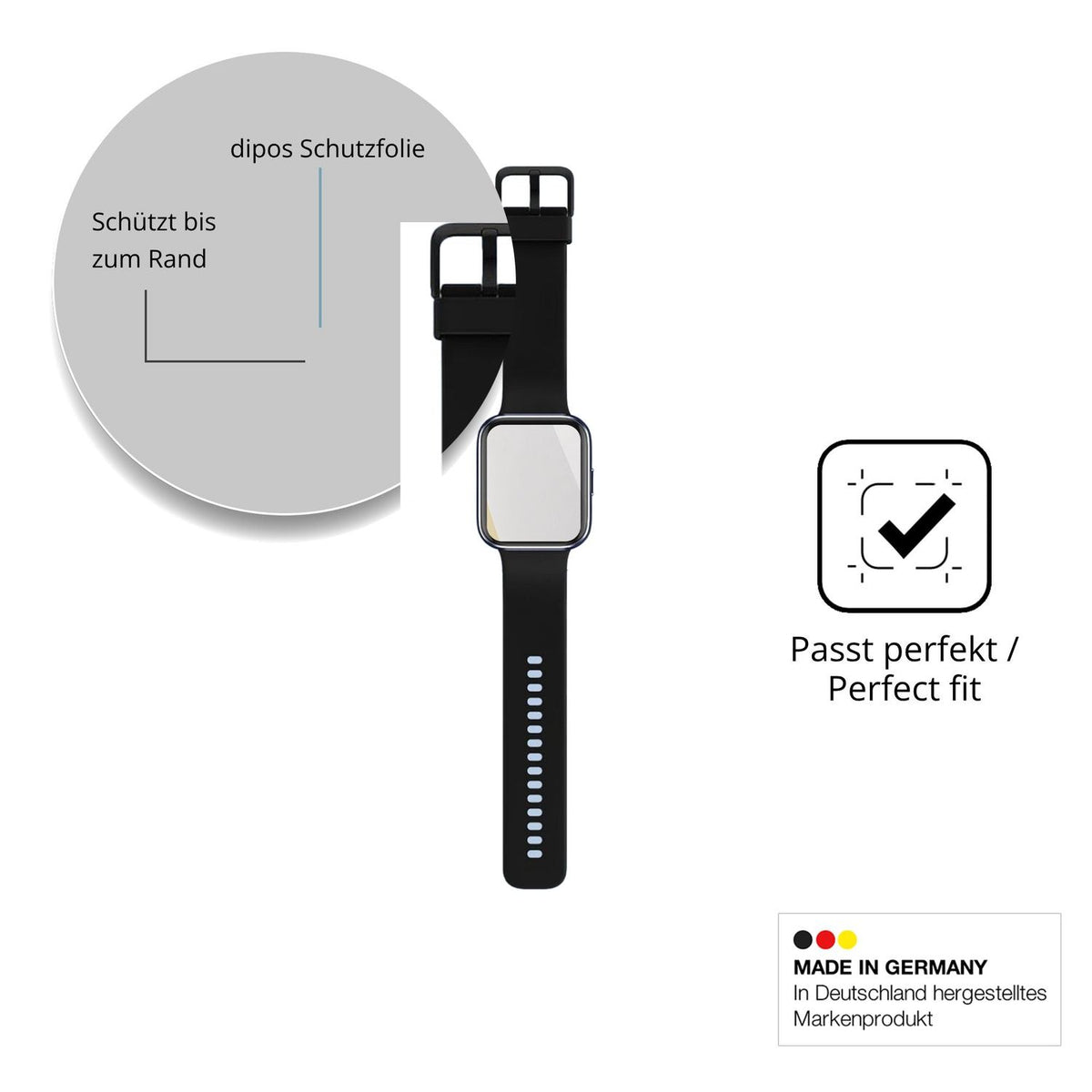 Schutzfolie mit optimaler Passform, zur Verwendung mit Hüllen geeignet